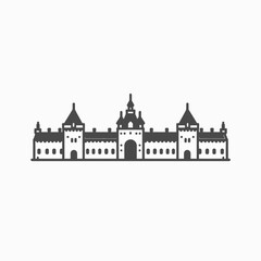 Palace of Versailles Outline Vector Illustration Minimal Monochrome Line Art