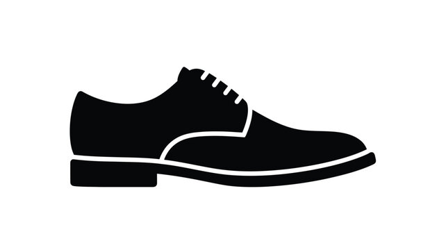 a simple black and white illustration of a classic leather dress shoe silhouette