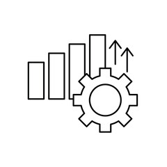 Simple Performance gear and arrow up icon for social media, app, and web design. Vector illustration, Eps 10.