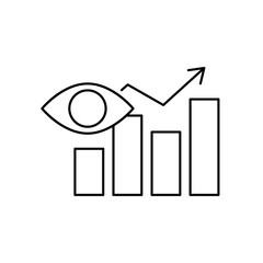 Simple Predictive Analytics eye and graph icon for social media, app, and web design. Vector illustration, Eps 10.
