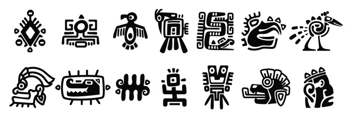 mayan symbols ancient civilization religious totem 