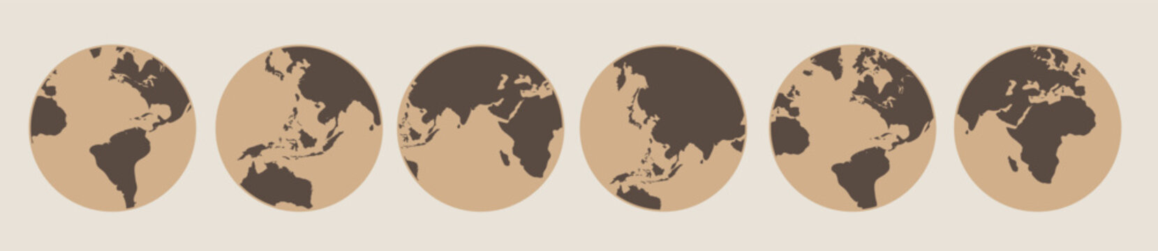 set of globus icons vector illustration art