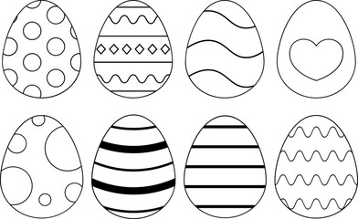 Outline Easter Egg Vector Art for Coloring Pages