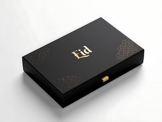 Elegant black gift box with gold accents