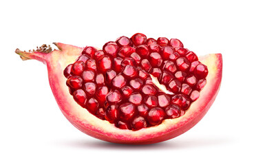 pomegranate slice isolated on white.