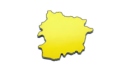 Yellow Outline Map of Andorra with 3D Effect