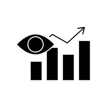 Simple Predictive Analytics eye and graph icon for social media, app, and web design. Vector illustration, Eps 10.