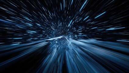 Abstract visual of intense motion and energy in deep space