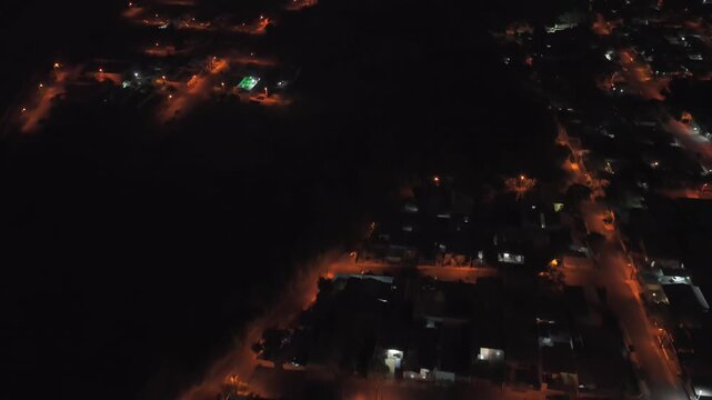 Night flyover at Marco das Tr&ecirc;s Fronteiras with Yup Star and bridge lights