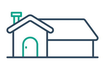 House icon. Line icon style. Icon related to real estate. Residential elements vector illustration. Transparent background