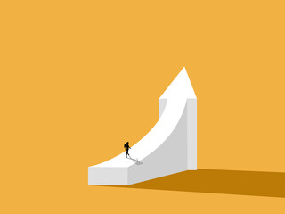 businesswoman is walking the path of career growth