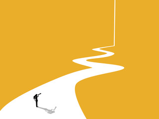 visionary businesswoman envisioning the future. on way