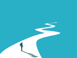 businesswoman on a long journey