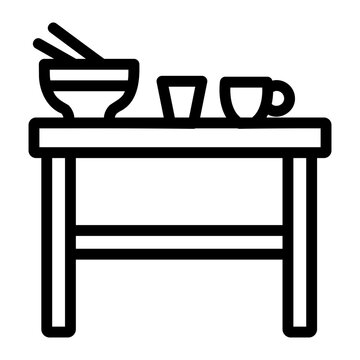 Food table Line Icon