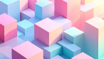 Obraz premium geometric blocks in isometric 