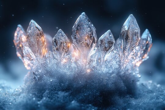 Ice and crystal crown sparkling atop a head.