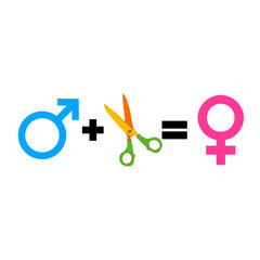 Man + Scissor = Woman
