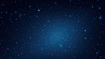Dark, deep blue cosmic background filled with countless shining, twinkling stars