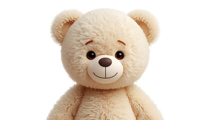 Obraz premium A cute teddy bear with a sweet smile on a white background