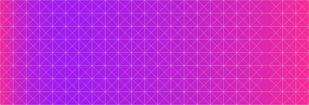 Vector white grid on purple gradient background. Banner design