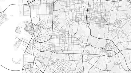 Obraz premium Incheon City Map. Minimalist black and white line art poster for printing, wallpaper, wall art, and map resources for home and office decor