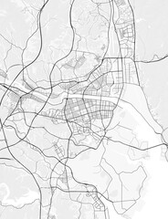 Obraz premium Ulsan City Map. Minimalist black and white line art poster for printing, wallpaper, wall art, and map resources for home and office decor