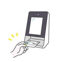 カードリーダーにマイナンバーカードを置くイメージイラスト
