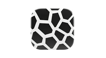 Obraz premium Black and White Geometric Patterned Object