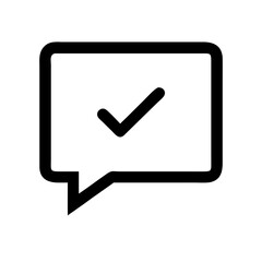 Comment Check Icon Vector Illustration