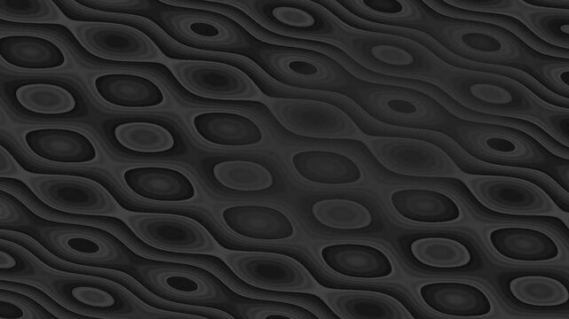 Abstract. Dark gray pattern of concentric circles creating a glossy, tessellated texture with depth!