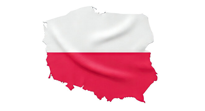 Outline of Poland with Polish flag colors