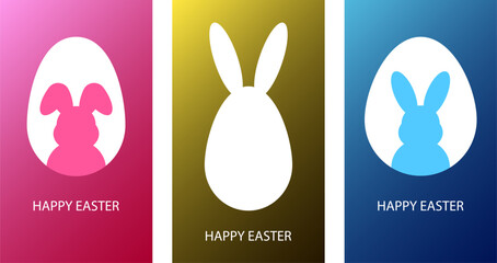 Happy Easter Day Posters Bundle Spring Holiday Greeting Set