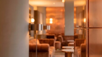Warm Modern Hotel Lounge Interior