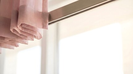 Soft Pink Sheer Curtains with Natural Daylight
