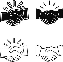 Obraz premium Handshake Icons Representing Agreement, Trust, and Partnership
