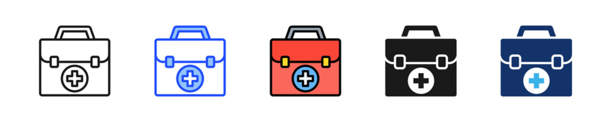 Obraz premium Emergency Bag Icon Collection With Multiple Styles