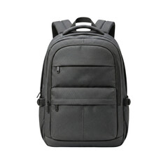 Modern dark grey tech backpack front view