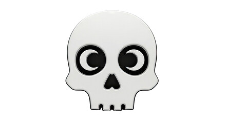 Obraz premium Stylized White Skull with Crescent Moon Eyes