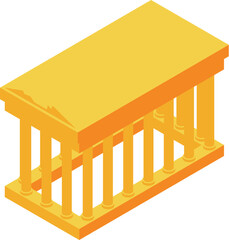 Naklejka premium Exploring the wonders of ancient greece with isometric projection of a damaged temple