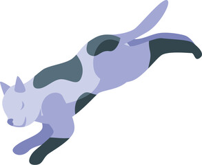 Obraz premium Playful jumping cat with purple fur and dark spots