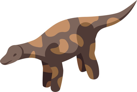 Dicraeosaurus dinosaur walking, prehistoric animal, paleontology, jurassic period, isolated illustration