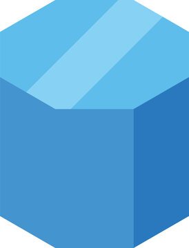 Octagonal prism showcasing geometric precision, rendered in striking blue tones, ideal for educational or design projects