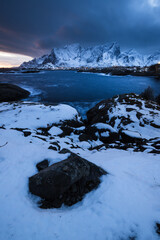 snow covered mountains