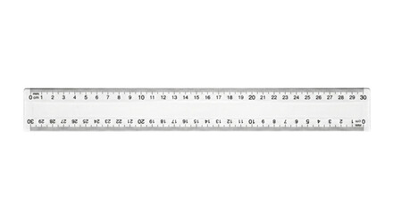 Clear plastic metric ruler 30cm