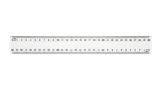 Clear plastic metric ruler 30cm
