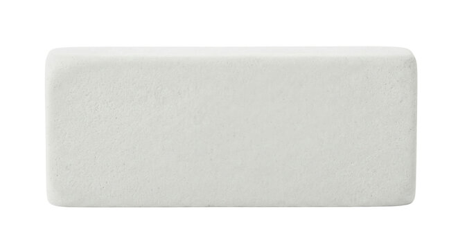 White rectangular rubber eraser top view