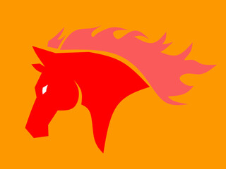 horse with a red ribbon