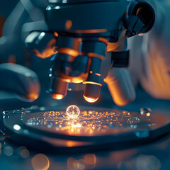 Scientist Conducting Advanced Microscopy Cell Analysis in Modern Laboratory