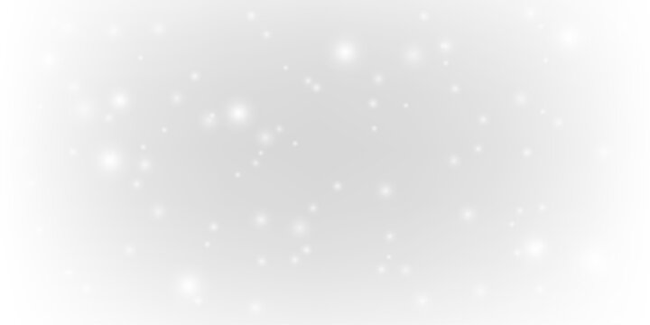 A glowing wave of white dust drifts softly, scattering tiny sparkling particles across the dark background. A magical luminous accent. PNG