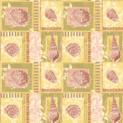 seamless pattern with sea shell